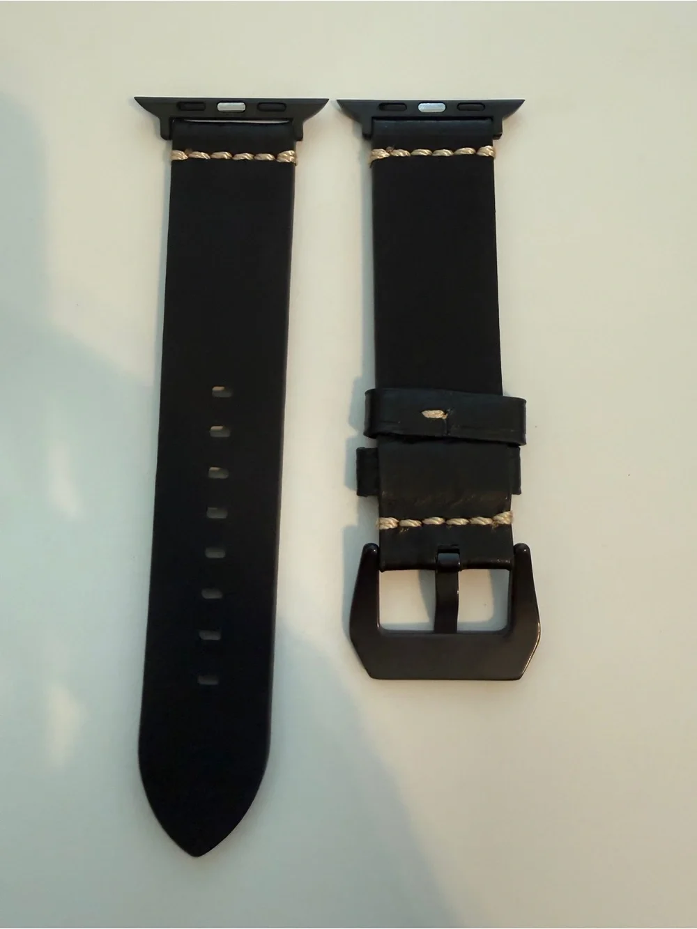 Brand New Replacement Black and Brown Leather Apple Watch Bands Set of 2